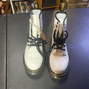 Dr. Martens Black and White Combat Boots